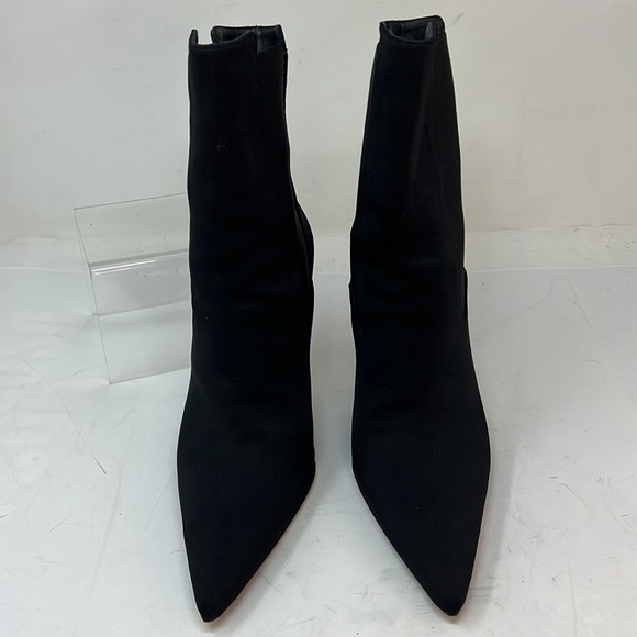 Good American Sz 9.5 Elastic and Satin Pull On Gold Heel Base Booties Boots - Picture 5 of 14